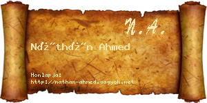 Náthán Ahmed névjegykártya